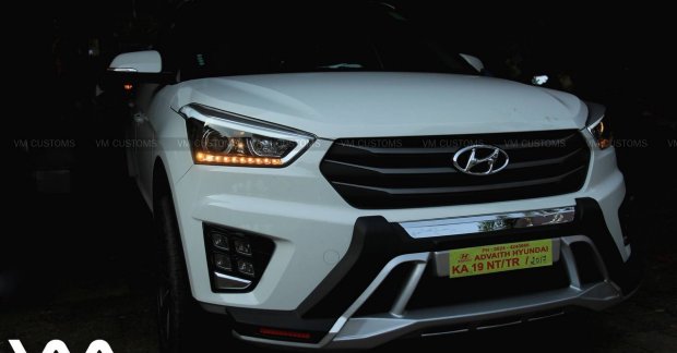 Custom Hyundai Creta - ix25 bumper armour, 'ice cube 