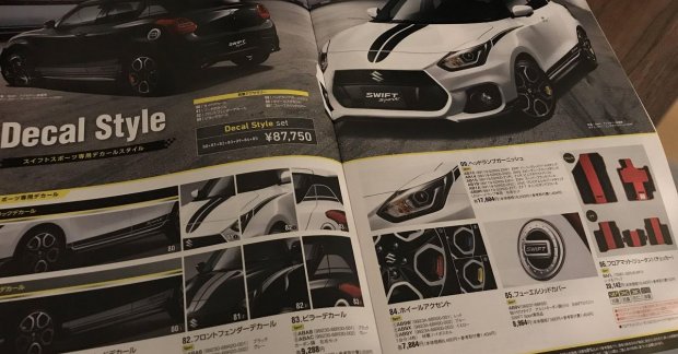 2018 Suzuki Swift Sport accessories brochure leaks out