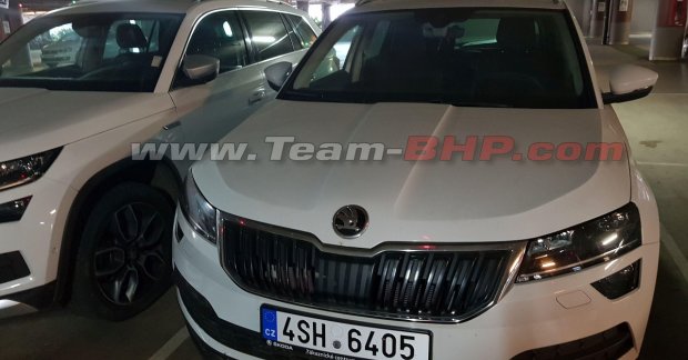 Skoda Karoq spotted next to Skoda Kodiaq Scout in India