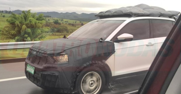 VW T-Cross in production body spied on test in Brazil