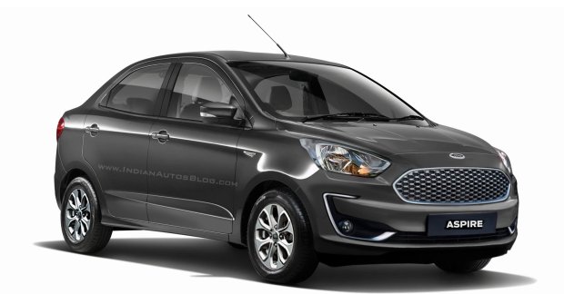 2018 Ford Aspire (facelift) front & rear - IAB Rendering