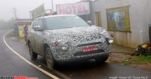 Tata H5X front three quarters spy shot Ooty