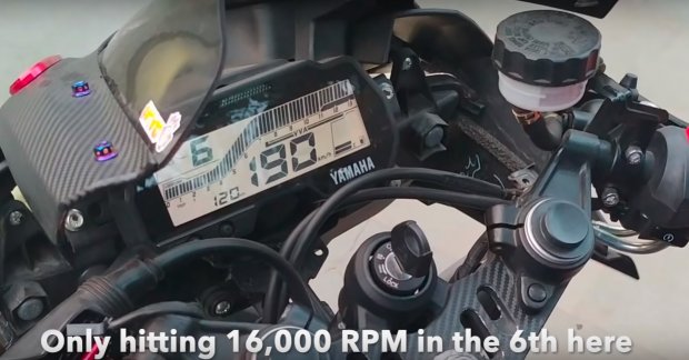 Souped-up Yamaha YZF-R15 V3.0 hits 16,000 rpm; clocks 190 kph [Video]