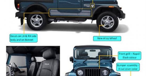 Mahindra Thar Signature Edition leaked