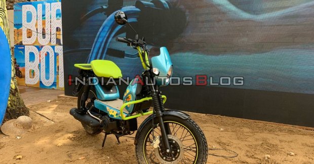 Modified TVS XL100 moped catches attention at MotoSoul 