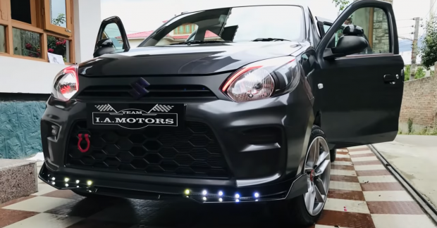 Maruti Alto modified into a dark stealth ride, video and pictures inside