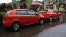 Tata Fiat Punto Evo vs Fiat Grande Punto rear three quarter