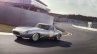 Lightweight Jaguar E-Type press image on track