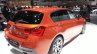 2015 BMW 1 series rear three quarter view at 2015 Geneva Motow Show