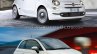 2016 Fiat 500 (facelift) vs 2007 Fiat 500 front quarter Old vs New