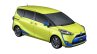 2016 Toyota Sienta front three quarter in air yellow with blue accents unveiled in Japan