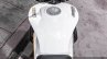 Mahindra Mojo white fuel tank top view review