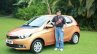 Tata Motors President Mayank Pareek with the Tata Zica hatchback