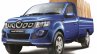 Mahindra Imperio Single Cab blue loaded front quarter