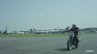 Royal Enfield Himalayan on an airstrip