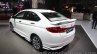 2016 Honda City Black interior with accessories rear three quarters left at Auto Expo 2016