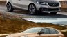 2016 Volvo V40 Cross Country (facelift) front three quarters old vs. new