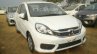 Honda Amaze facelift White front quarter spied