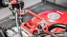 Mahindra Mojo accessories red crossbar clamp at Auto Expo 2016