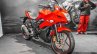 Suzuki Gixxer SF Candy Antares Red front quarter at Auto Expo 2016