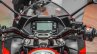 Suzuki Gixxer SF Candy Antares Red instrument console at Auto Expo 2016