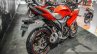 Suzuki Gixxer SF Candy Antares Red rear quarter at Auto Expo 2016