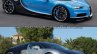 Bugatti Chiron vs. Bugatti Veyron front three quarters right side