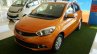 Tata Tiago front three quarter on display at a Goan dealership