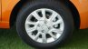 Tata Tiago wheel on display at a Goan dealership