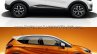 Renault Kaptur vs. Renault Captur side profile studio image