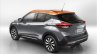 Nissan Kicks rear three quarters studio image