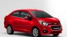 Chevrolet Beat Essentia compact sedan rendered in red