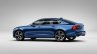 Volvo S90 R-Design rear three quarters studio image