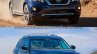 2017 Nissan Pathfinder (facelift) vs. 2013 Nissan Pathfinder front three quarters right side