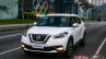 Nissan Kicks official image front three quarters urban driving shot