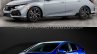 2017 Honda Civic Hatchback vs. 2015 Honda Civic Hatchback front three quarters