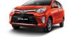 Toyota Calya orange metallic front three quarters