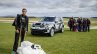 2017 Land Rover Discovery front three quarters with Bear Grylls