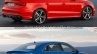 Audi RS 3 Sedan vs. Audi A3 Sedan rear three quarters right side