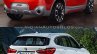 BMW X2 vs. BMW X1 rear three quarter image