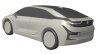 BMW i5 patent rendering rear three quarters