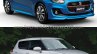 2017 Suzuki Swift vs 2010 Suzuki Swift front three quarter Old vs New