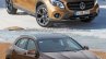 2017 Mercedes GLA vs. 2014 Mercedes GLA front three quarters right side standstill