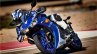 Yamaha R3 blue motion front three quarter