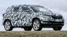 Skoda Karoq front three quarters camouflaged