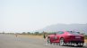 Jaguar F-Type red rear three quarters