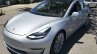 Tesla Model 3 front three quarters left side spy shot