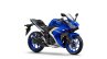 2017 Yamaha R3 Europe studio blue front three quarter right