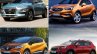 Hyundai Kona vs. Renault Captur vs. Peugeot 3008 vs. Vauxhall Mokka X (Opel Moka X) front three quarters