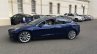 Tesla Model 3 blue left side spy shot